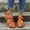 Orange, variant on EliteGoogv Womens Fisherman Sandals Closed Toe Hollow Out Slip On Wedge Sandals For Women Summer Beach Shoes Comfortable Arch Support Casual Footwear Womens Sandals Brown US :6.5