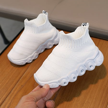 

Toddler Sandals Children Shoes Thick Soled Sneakers Fashionable and Casual Luminous Light Shoes Soft Soled Slip On Sneakers Girls Sandals Boys Sandals(Color:White Size:12-18 Months)