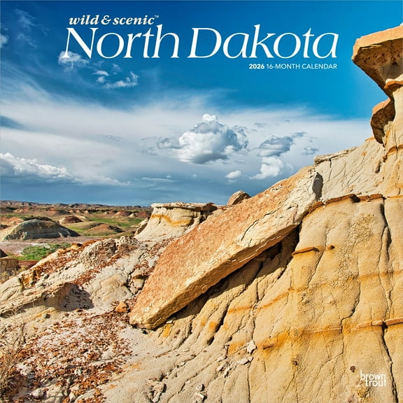 North Dakota Wild & Scenic | 2026 12x24" (Hanging) Wall Calendar | Plastic-Free
