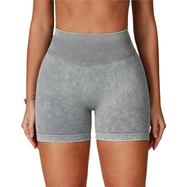 Pantalones cortos de entrenamiento for mujer, cintura alta, control de barriga, sin costuras, yoga, gimnasio, ciclismo, pantalones cortos activos