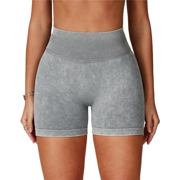 Pantalones cortos de entrenamiento for mujer, cintura alta, control de barriga, sin costuras, yoga, gimnasio, ciclismo, pantalones cortos activos