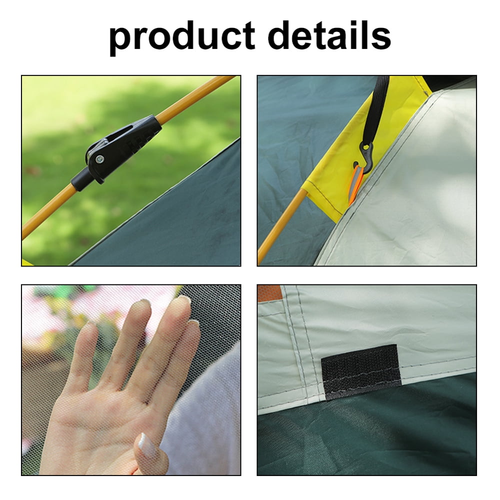 3-4 Person  Camping Dome Tent, Quick Setup Windproof & Rainproof Ultraviolet Protecting Shelter with 2 Door & 2 Window for  Camping Hiking Backpacking Beach