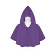 thumbnail image 3 of PXLKNZH Men's and Women Halloween Costume Shawl Cloak Solid Color Short Hooded Poncho Coat Beach Outfit Sun Protection Shrug Cape Winter Hooded Outerwear Purple,Free Size, 3 of 6