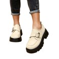 thumbnail image 5 of OKBOP Womens Round Toe Loafers Comfortable Buckle Strap Thick Sole Casual Dress Work Shoes, 5 of 5