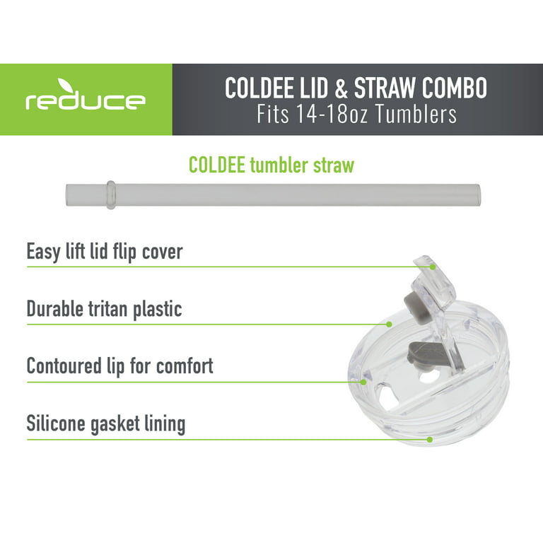 Reduce COLDEE Multi-Use Lid & Straw Combo Pack – Fits Most 14 oz. Tumblers