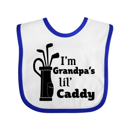 

Inktastic I m Grandpa s Lil Caddy- Golf for Kids Gift Baby Boy or Baby Girl Bib