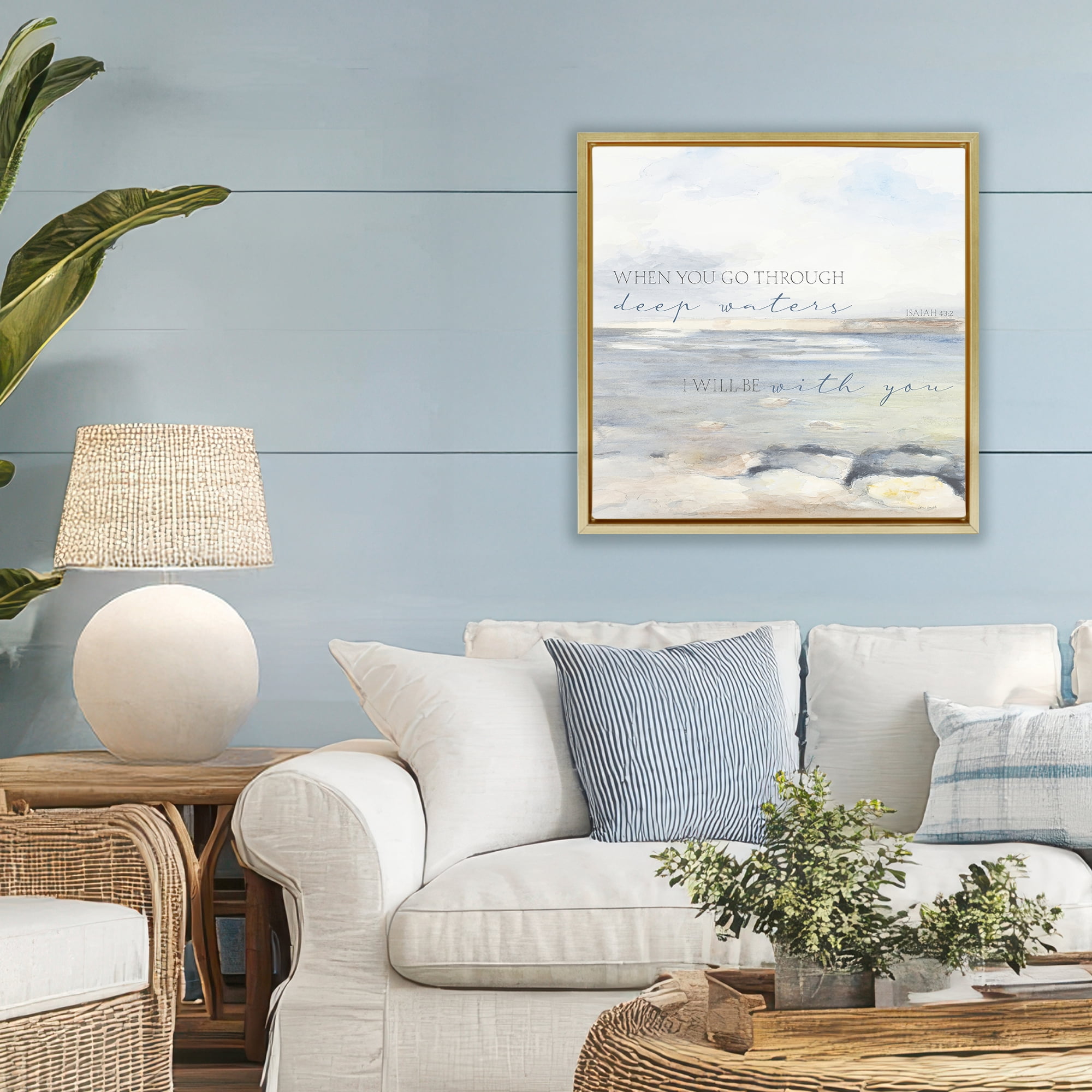 Stupell Industries Deep Waters with You Gold Framed Floater Canvas Wall Art, design by Lanie Loreth