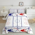 thumbnail image 2 of jejeloiu Ice Hockey Full Size Comforter Sets,Sport Theme Bedding Comforter Set,White Blue Red Bedding Sets For Boys Kids,Breathable Home Decor Reversible,3 Pieces, 2 of 8