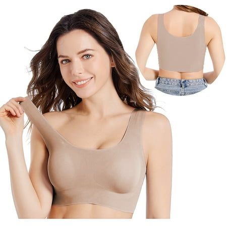 

SLIMBELLE Women s Seamless Sleep Bra Wireless Invisible Comfort Bra Bralettes for Women with Removable Pads