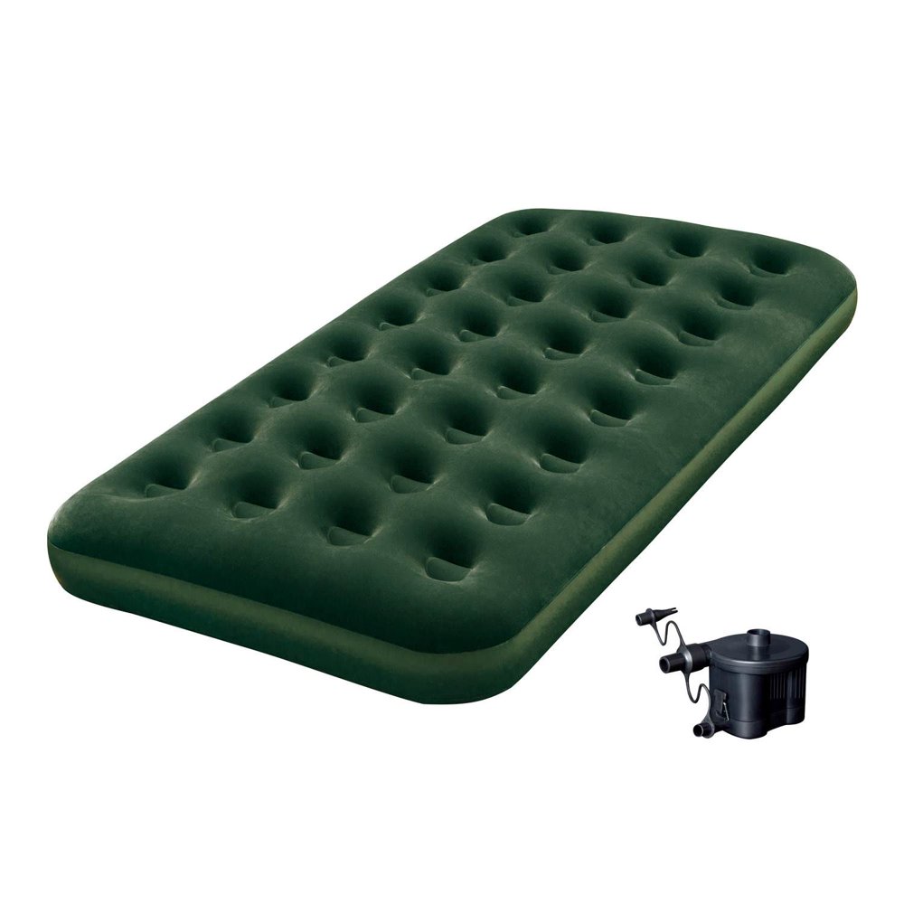 Bestway Flocked Air Bed with Battery Pump, Twin