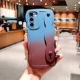 thumbnail image 4 of for Samsung Galaxy S23 Case with Wrist Strap Stand, Cute Gradient Color Wavy Phone Case with Camera Lens Cover Shockproof Protect Soft Silicone Bumper Galaxy S23 Case 6.1" (Blue Wine Red), 4 of 9
