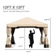 thumbnail image 2 of Aoodor 12.00 ft x 12.00 ft Outdoor Tent Canopy Shelter Gazebo, 2 of 8