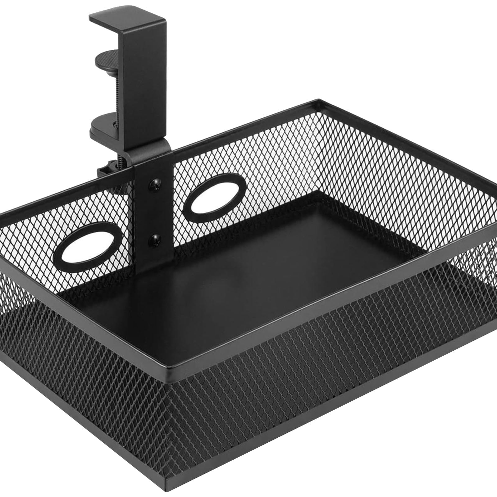 Yoetaun 360 Degree Rotating Under Desk Storage Organiser Large Capacity Drawer Office Supplies Holder Metal Wire Basket Black 2