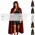 thumbnail image 3 of LEKWK Men Medieval Hooded Cloak Front Tie Gothic Wizard Witch Robe Loose Cape Themed Activity Halloween Renaissance Costume, 3 of 9