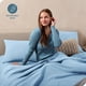 thumbnail image 2 of Juego de Sábanas de Lujo Bare Home Tamaño Queen Franela 100 % Algodón Bolsillo Profundo 4 Piezas Azul Claro, 2 of 9