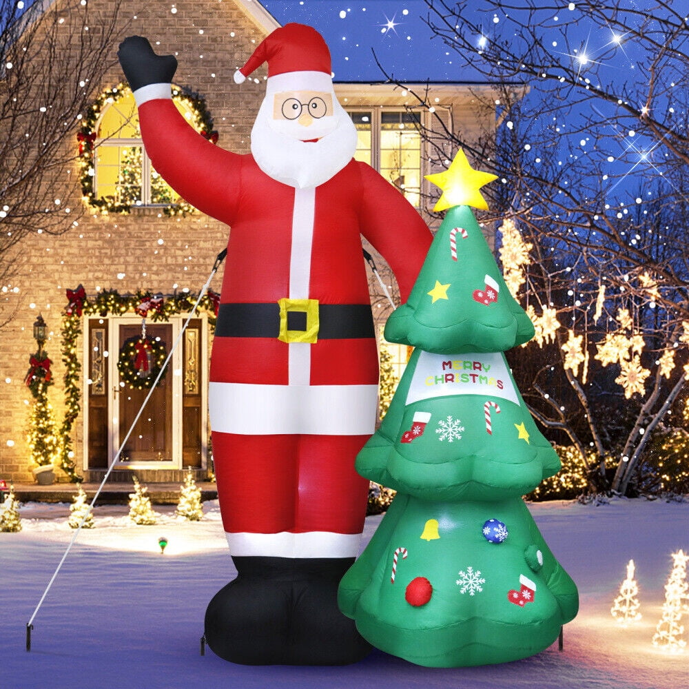 Belita 8 Ft Christmas Inflatable Santa Claus with Tree torch LED Air ...