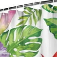 thumbnail image 3 of Vibrant Tropical Floral Shower Curtain 36x72, Featuring Exotic Floral, Hawaiian Hibiscus, Botanical Jungle Leaves, Palm Leaf, Colorful Boho Summer Beach Bathroom Decor, 3 of 4