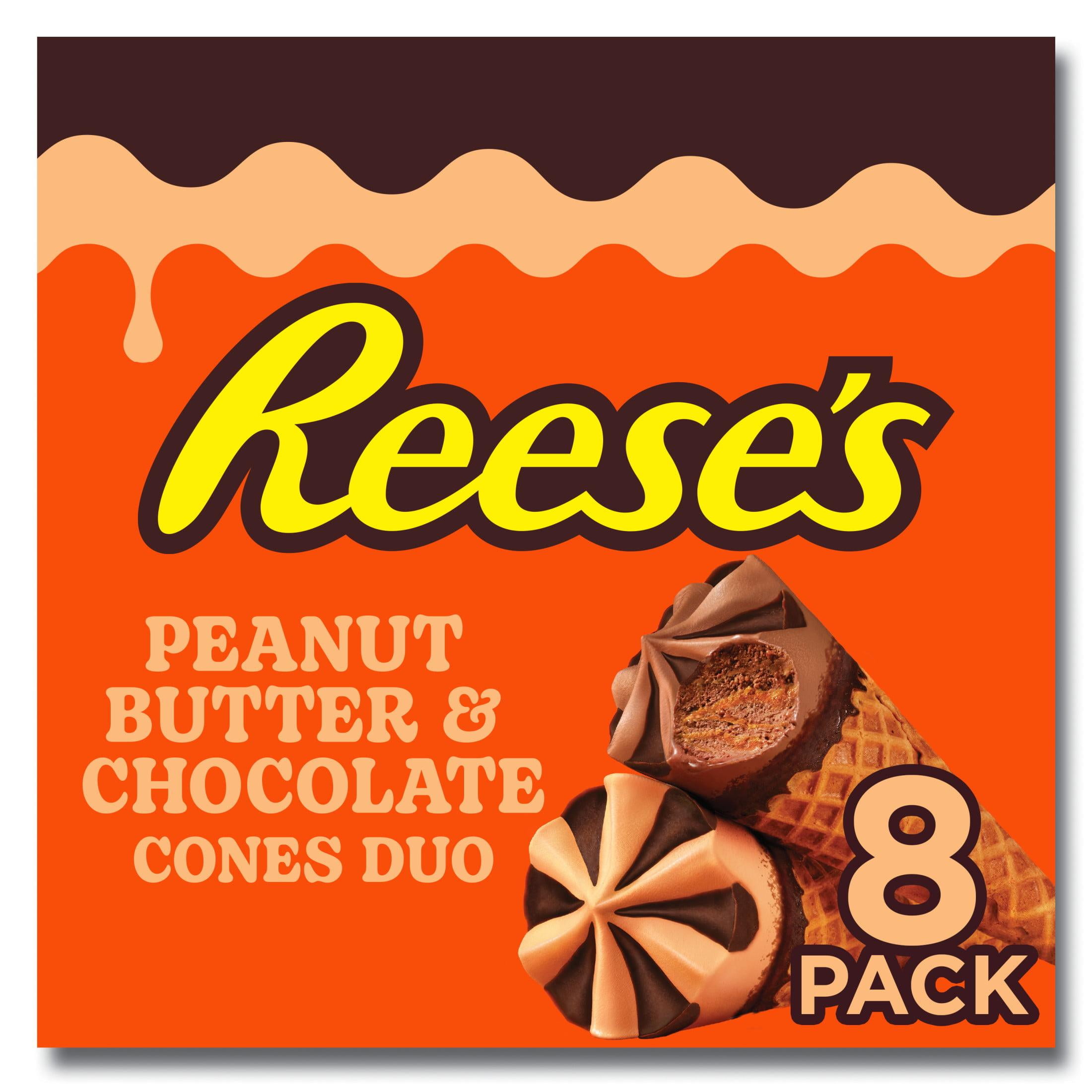 Reese's Crispy Peanut Butter and Chocolate Frozen Dairy Dessert Cones Nonfat Milk, 8 Count
