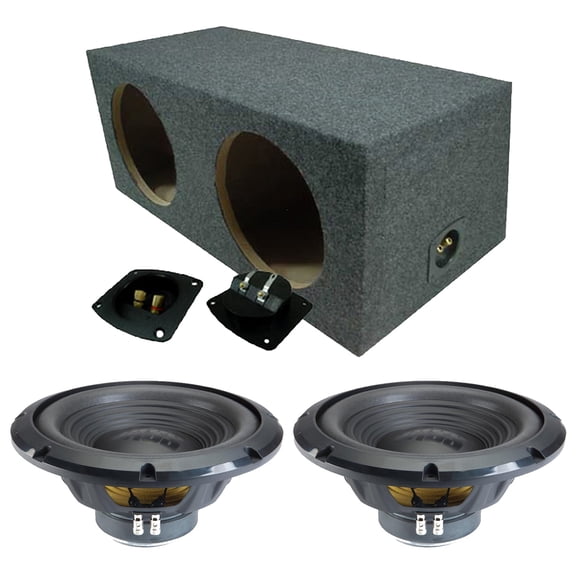 Alpine Rear Angle Sealed Dual 12" W12S4 Loaded Subwoofer Sub Box Enclosure 500W RMS 4 Ohm
