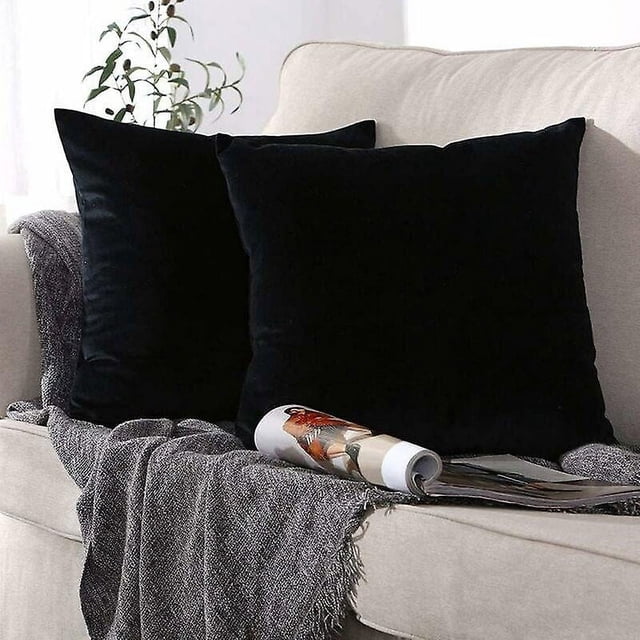 Funda de cojín de 45 x 45 cm, funda de almohada decorativa, funda de almohada para sofá, hogar, sala de estar, dormitorio, funda de cojín de terciopelo para sofá con cierre de cremallera en 2 piezas -