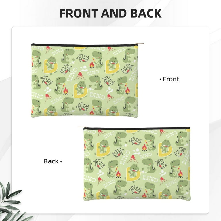 Zufioo Cute Dinosaurs Cartoon Print DuPont Paper Portable Toiletry