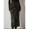 thumbnail image 4 of Women's Ditsy Floral High Waisted Skirts Green S, 4 of 7