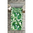 thumbnail image 3 of Ambesonne Plant Quilted Bedspread Set 2 Pcs, Equatorial Leaves, Twin Size, Green Jade Green, 3 of 3