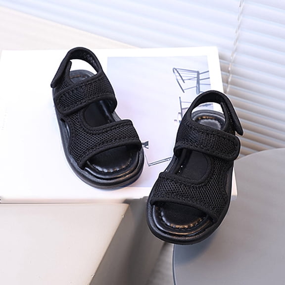 Cethrio Boys Comfort Sandals, Beach Non Slip Casual Open Toe Kids Summer Shoes Black Size 9(Toddler)