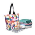 thumbnail image 2 of FORMRS Womens Canvas Tote Bag with Zipper Inner Pocket Shoulder Handbag, White Colorful Circles, 2 of 7