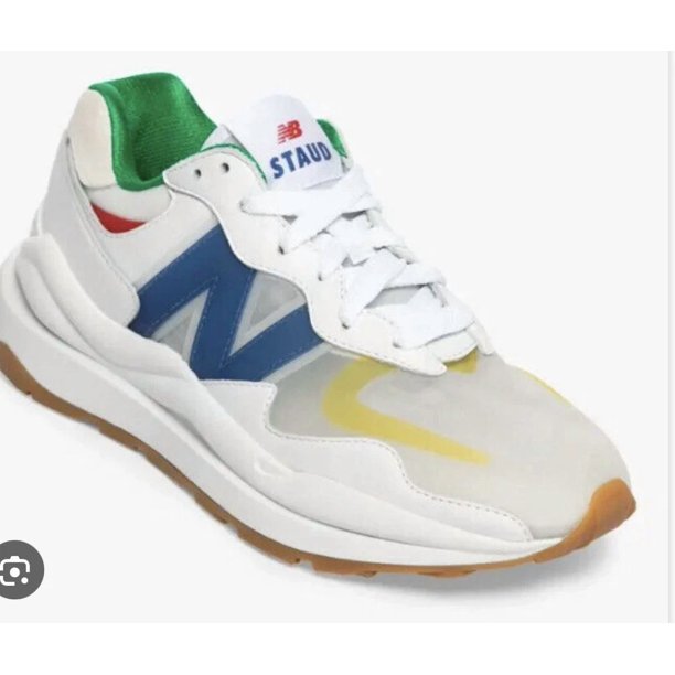 STAUD x New Balance 57/40 Sneakers Mens 6 White Blue Quartz Colored Laces New