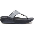 thumbnail image 2 of FitFlop Lulu Glitter Splash Women's Toe Post Sandals in Navy Size 7, 2 of 6