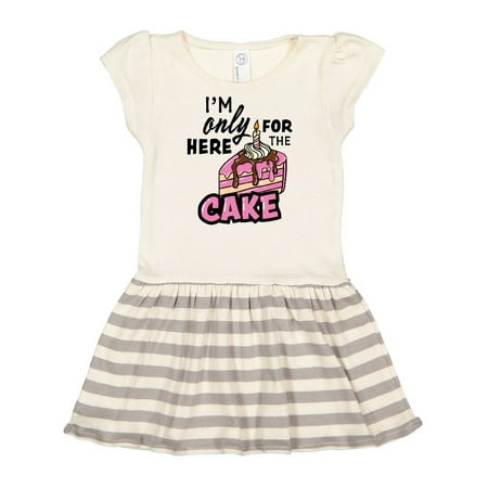 

Inktastic Im Only Here For The Cake Gift Toddler Girl Dress