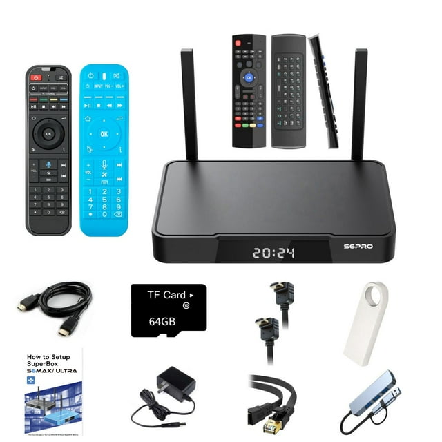 Super Box Black S6 Pro Smart Android System With Voice Remote Control 2025 New