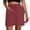Brick Red, variant on Women's Summer Casual Quarter Shorts - Lightweight, Breathable, Side Pockets, Elastic Waist, Workout/Travel, Polyester, Sizes S-XXXL, 41-46cm Length
