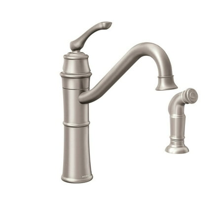 Moen Brushed Nickel Kitchen Faucet moen wetherly spot resist brushed nickel 1 hole 2 sidespray kitchen faucet walmart com