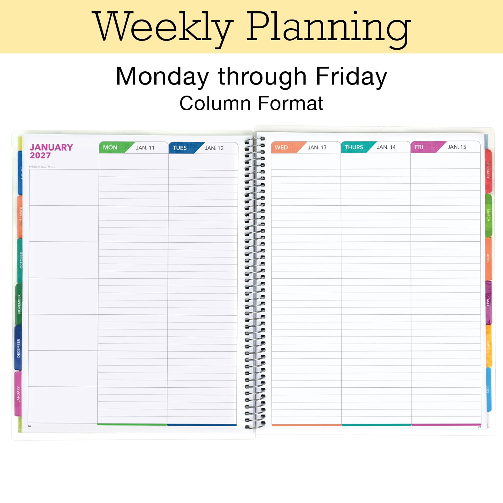 2026-2027 Excello Brands 8.5" x 11" Academic Year Teacher Planner, Weekly/Monthly, 12 Month, Teal Gold Marble