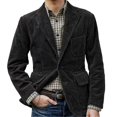 thumbnail image 1 of Flap Pockets Single Breasted Men Jacket Corduroy Lapel Suit Jacket, 1 of 5