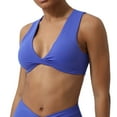 thumbnail image 1 of Xfvqtps Sports Bra for Women Racerback Deep V Neck Standard Strap Padded Elastic Breathable Yoga Athletic Exercise Bras Blue, 1 of 6