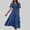 Blue womens summer dresses clearance sale, variant on Dyegold Sundresses for Women Casual Beach - Hawaiian Dresses for Women V-Neck Short Sleeve Boho Smocked Ruffle Tiered Maxi Sundresses ​Elastic Waist ​Party ​Dress