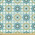 thumbnail image 2 of Moroccan Upholstery Fabric by the Yard, Style Traditional Star Shape Motifs Repetition, Decorative Fabric for DIY and Home Accents, Deep Sky Blue Ecru by Ambesonne, 2 of 5