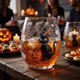 thumbnail image 6 of Halloween Stemless Wine Tumbler, Spooky Haunted House Ghost Black Cat Pumpkin Carriage Glass Cup, Indoor Outdoor Halloween Decorations, Clear Cocktail Drinkware for Party Table Decor Holiday Gift, 6 of 8