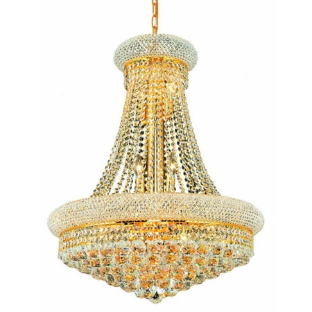 - Elegant Lighting 1800D24G Primo 14-Light, Two-Tier Crystal Chandelier, Finished in Gold with Clear Crystals