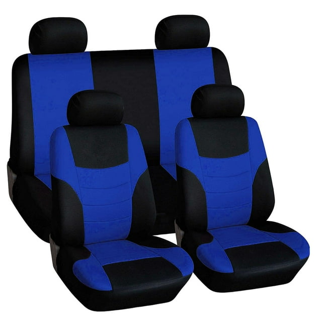 Miulika 8 Pcs Housses de Siège Auto Résistantes à l'Usure pour Véhicules Toutes Saisons VUS Bleu