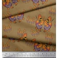 thumbnail image 3 of Soimoi Brown Japan Crepe Satin Fabric Pitbull Cartoon Print Fabric by Yard 42 Inch Wide, 3 of 3