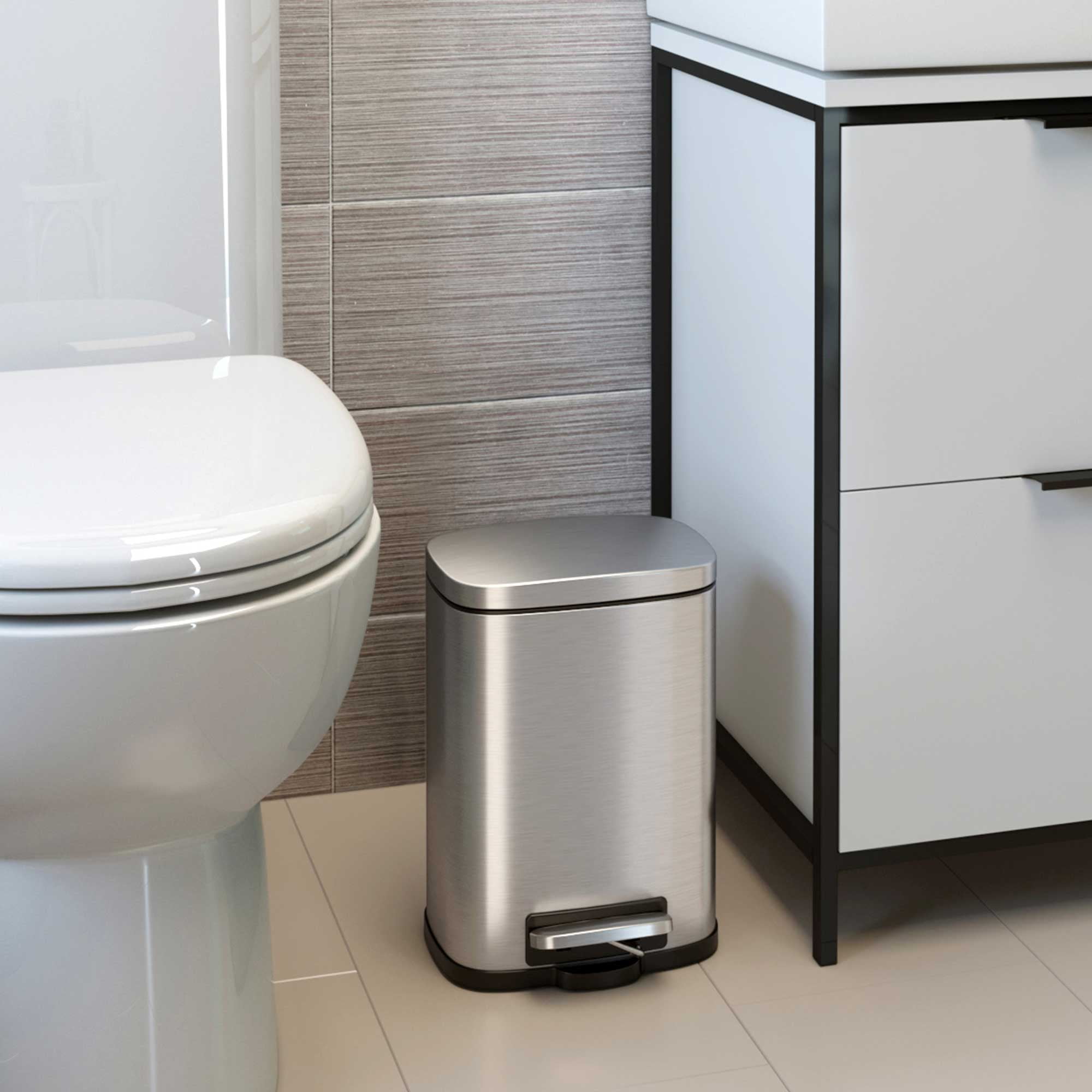 iTouchless 5 Liter Stainless Steel Pedal Trash Can with Inner Bucket
