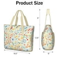 thumbnail image 3 of Tote Bag for Women - Pioneer Flower Shoulder Bag - Large Utility Work Duffle Bag with Zipper Handbag for Travel, Work, Sprots, 3 of 5
