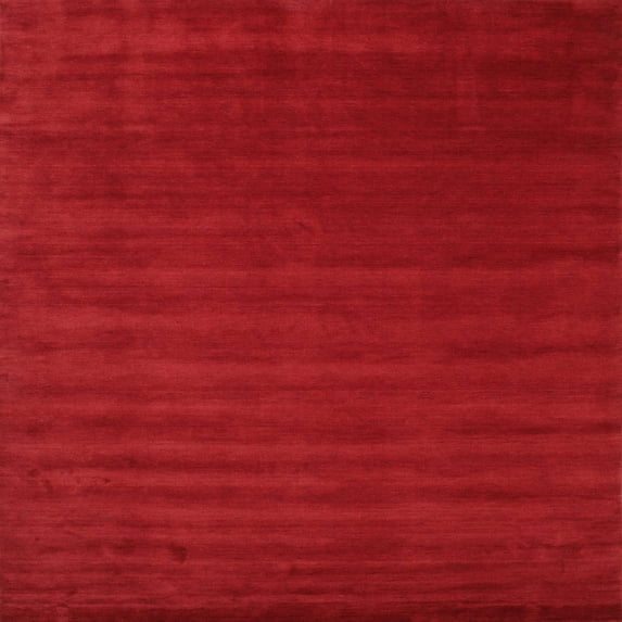Ahgly Company Indoor Square Contemporary Red Abstract Area Rugs, 8' Square