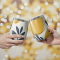 thumbnail image 2 of 12oz Stemless Wine Tumblers Boho Abstract Art Vacuum Insulated Stainless Steel Travel Tumbler Cups Mug with Lid and Straw for Champaign,Cocktail,Beer with Cleaning Brush, 2 of 5