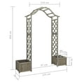 thumbnail image 2 of vidaXL Pergola 68.9" x 15.7" x 80.3" Gray Solid Fir Pergola, Weather-resistant with Planters, 2 of 9