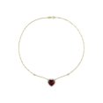 thumbnail image 3 of 10.34 Carat (Ctw) Garnet Heart Pendant Necklace in 14K Yellow Gold with Chain and Diamonds for Women, 3 of 6